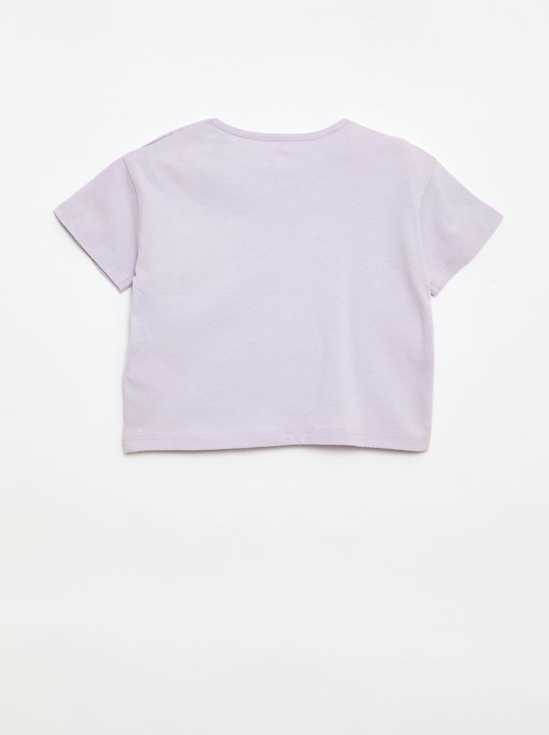 T-shirt 'Disney' a maniche corte e tasca a balze Viola - Kiabi