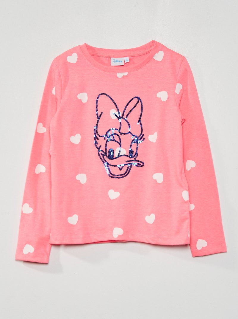 T-shirt 'Disney' a maniche lunghe ROSA - Kiabi