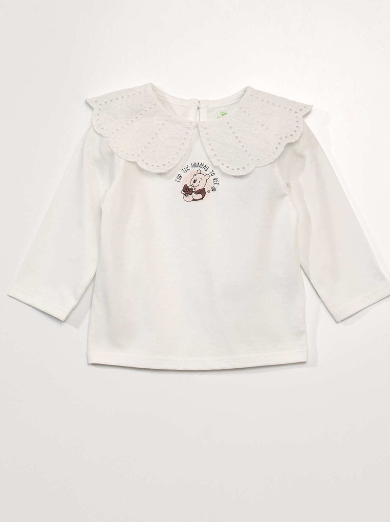 T-shirt 'Disney' colletto fantasia BIANCO - Kiabi