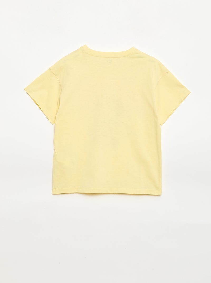 T-shirt 'Disney' 'Mickey' in cotone tinta unita Giallo - Kiabi