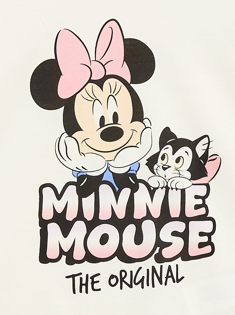 T-shirt 'Disney' 'Minnie' in cotone tinta unita Bianco - Kiabi