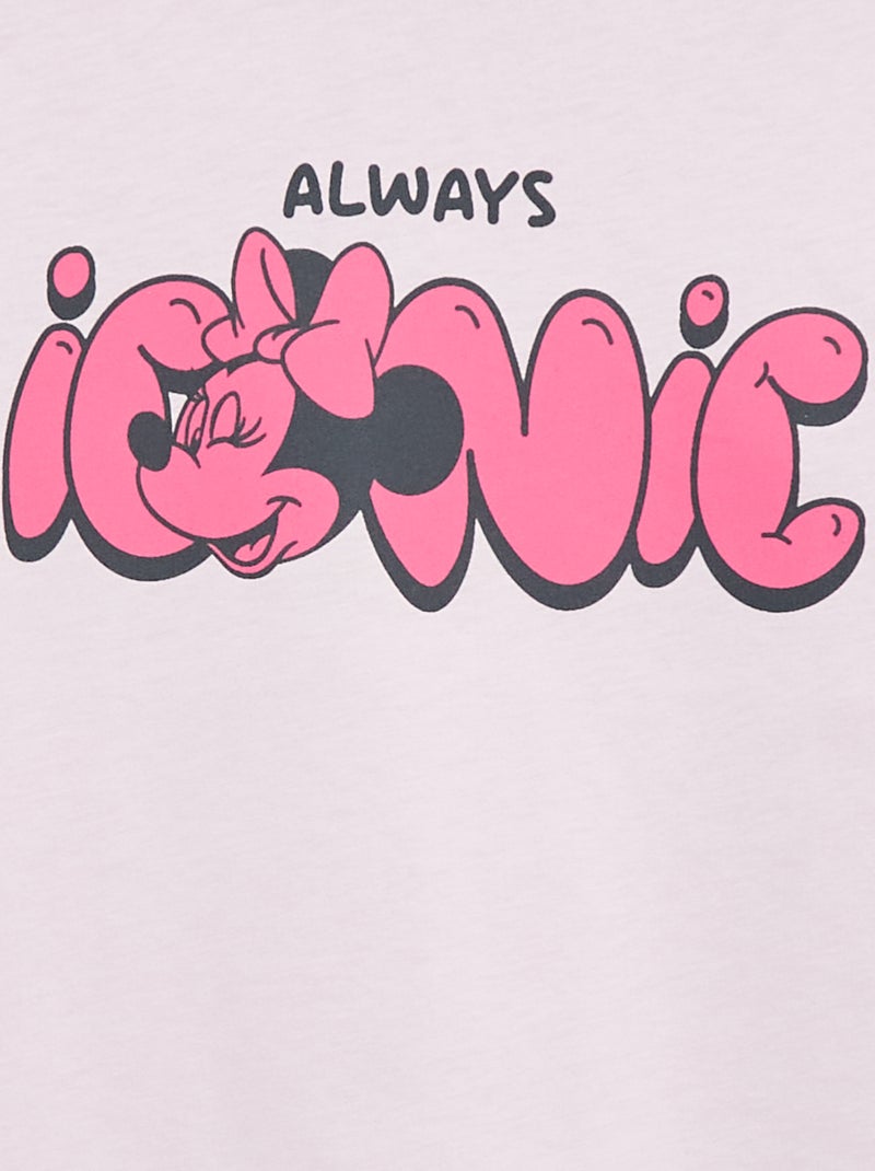 T-shirt 'Disney' 'Minnie' in cotone tinta unita Viola - Kiabi