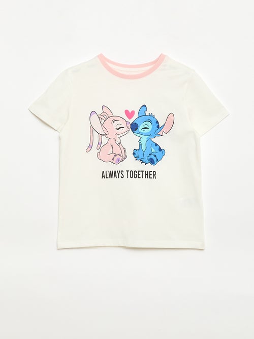 T-shirt 'Disney' 'Stitch & Angel' in cotone tinta unita - Kiabi