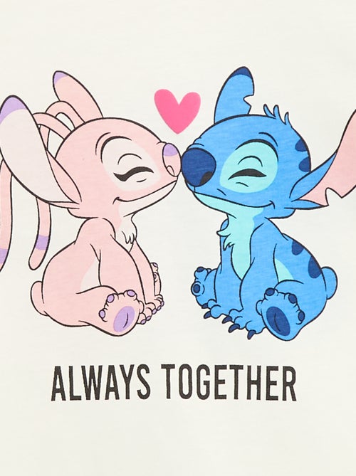 T-shirt 'Disney' 'Stitch & Angel' in cotone tinta unita - Kiabi