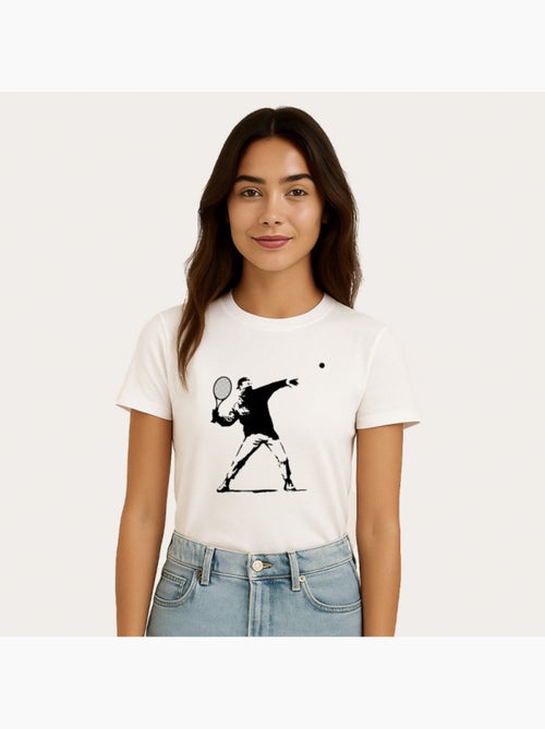 T-shirt donna - apoh banksy tennis- natale - Kiabi T-shirt donna - apoh banksy tennis- natale - Kiabi