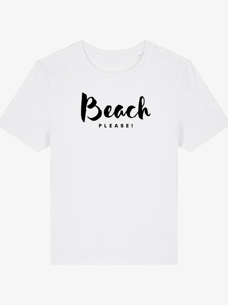 T-shirt Donna - BEACH PLEASE Bianco - Kiabi