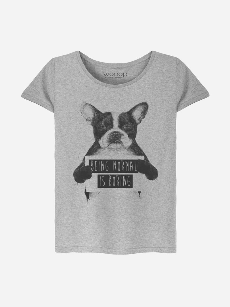 T-shirt Donna - BEING NORMAL IS BORING Grigio melangiato - Kiabi