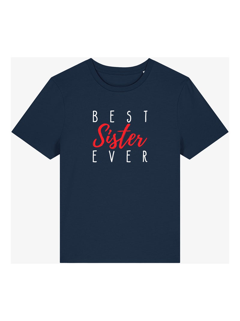 T-shirt Donna - BEST SISTER EVER Blu marino - Kiabi