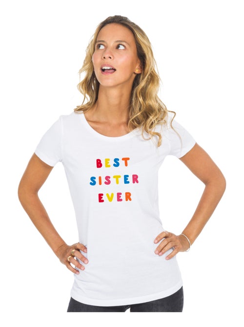 T-shirt Donna - BEST SISTER EVER COLORÉE WAF - Kiabi