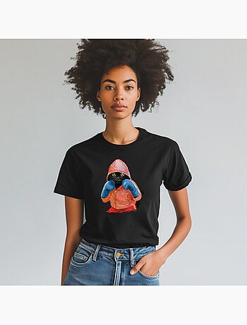 T-shirt Donna - BOXING CAT BLACK