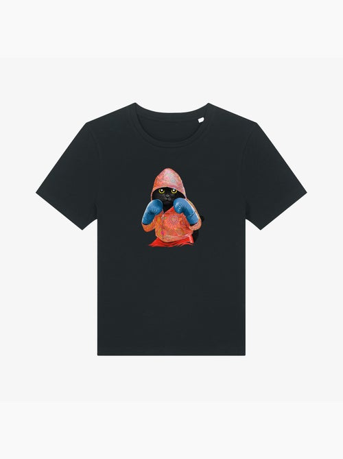T-shirt Donna - BOXING CAT BLACK - Kiabi