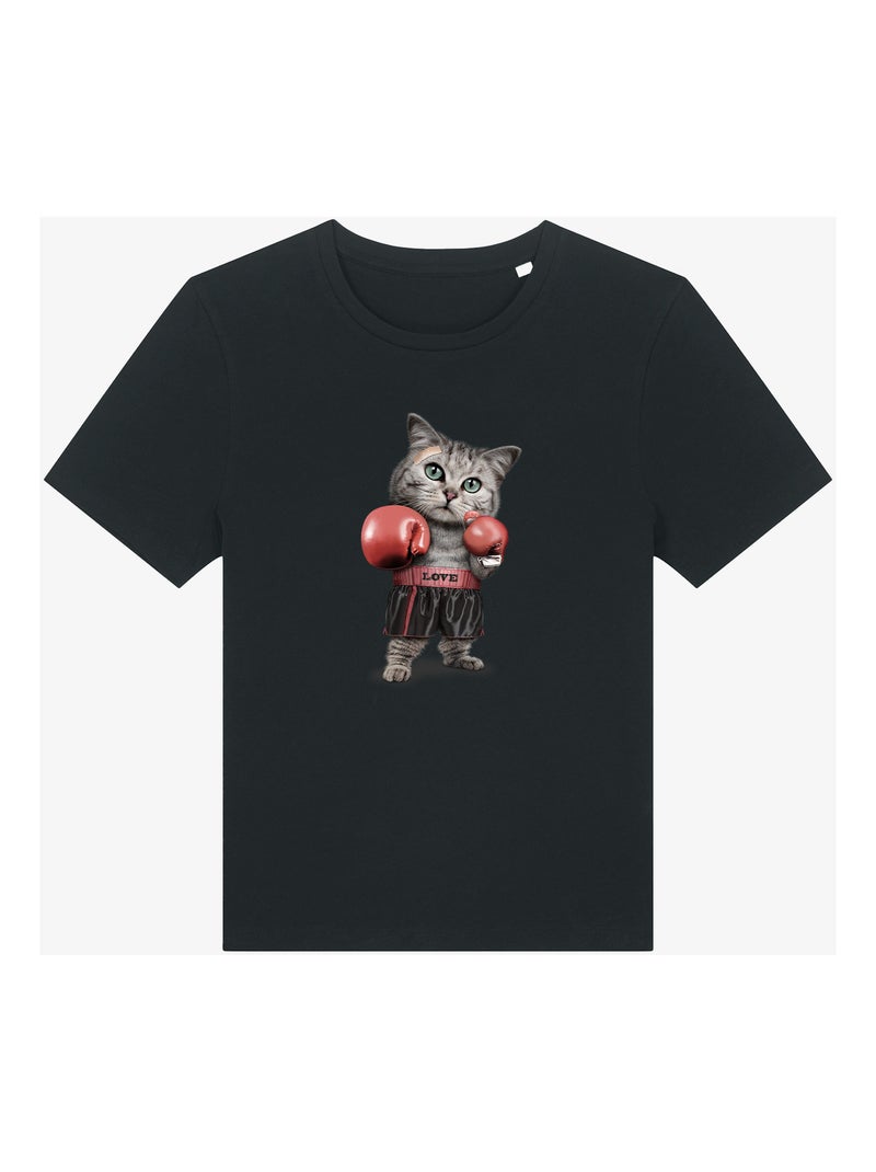 T-shirt Donna - BOXING CAT Nero - Kiabi