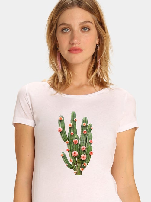 T-shirt Donna - CACTUS AND ROSES - Kiabi