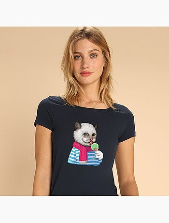 T-shirt Donna - CAT AND ICE CREAM