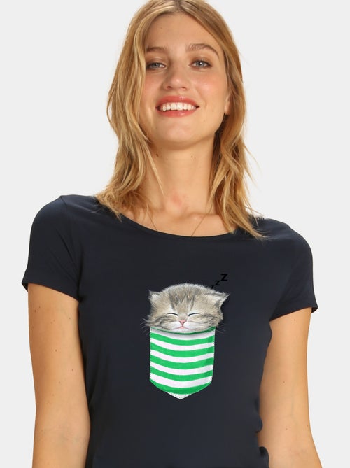 T-shirt Donna - CAT IN THE POCKET - Kiabi