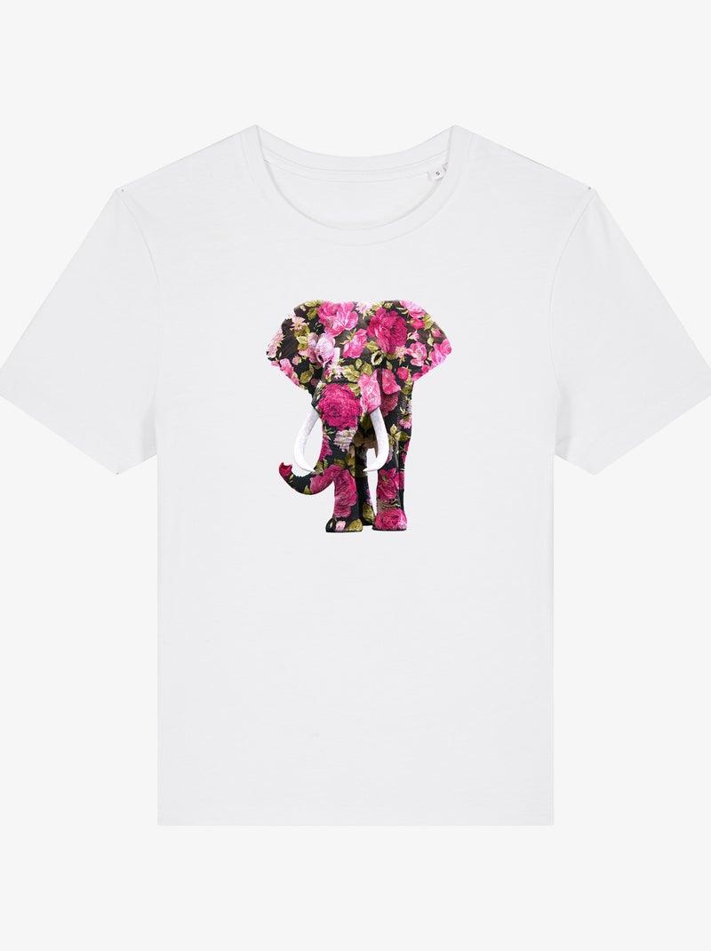 T-shirt Donna - FLORAL ELEPHANT Bianco - Kiabi