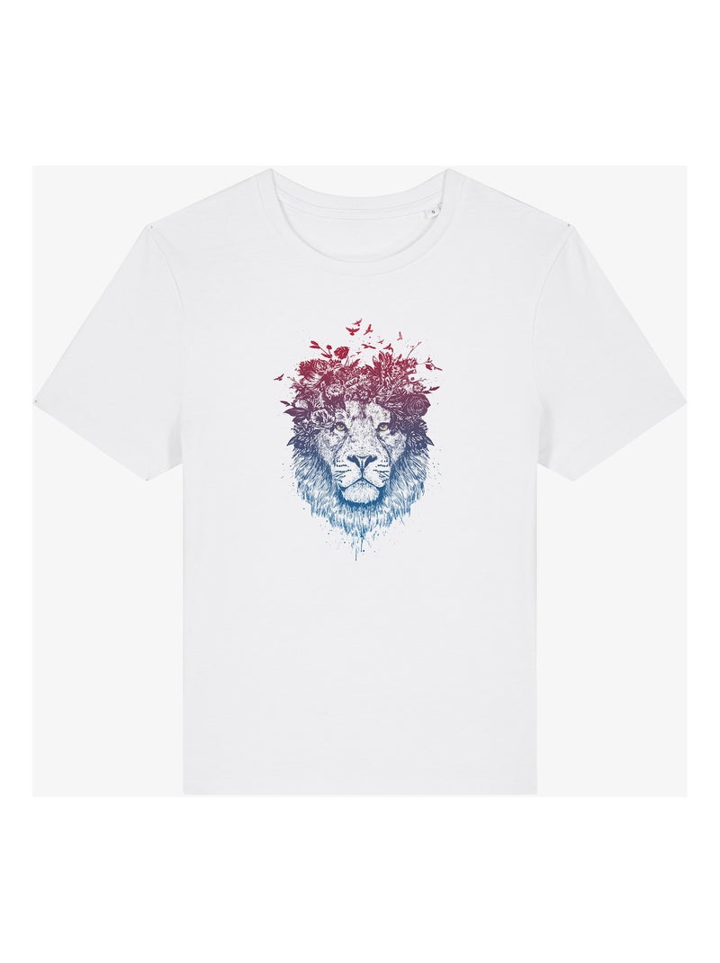 T-shirt Donna - FLORAL LION Bianco - Kiabi