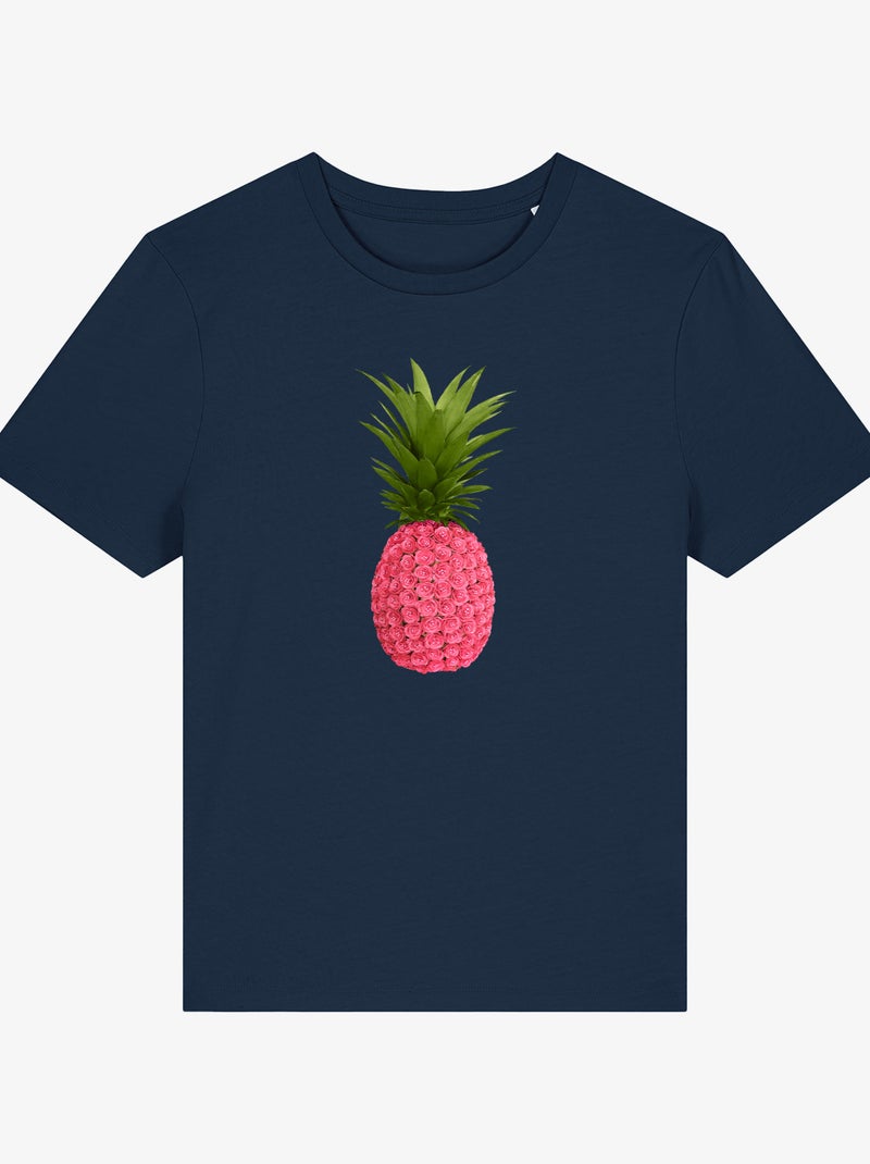 T-shirt Donna - FLORAL PINEAPPLE Blu marino - Kiabi