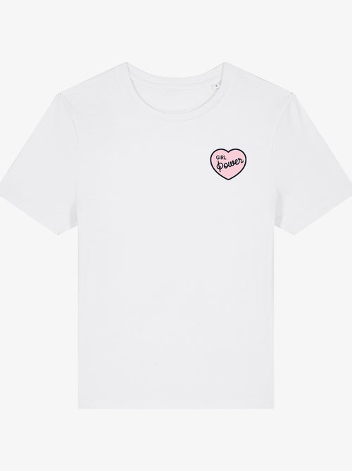 T-shirt Donna - GIRL POWER PINK HEART - Kiabi