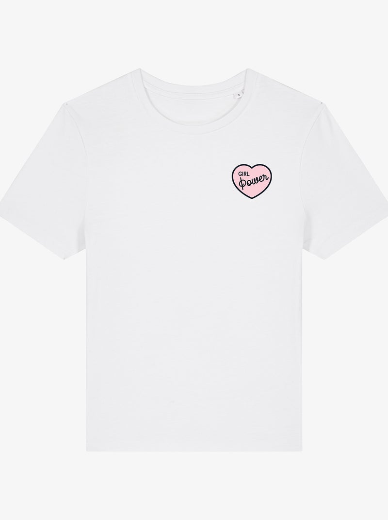 T-shirt Donna - GIRL POWER PINK HEART Bianco - Kiabi