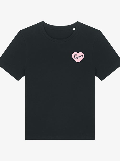 T-shirt Donna - GIRL POWER PINK HEART - Kiabi