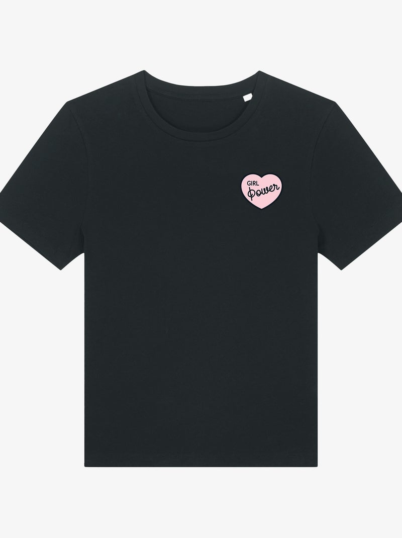T-shirt Donna - GIRL POWER PINK HEART Nero - Kiabi