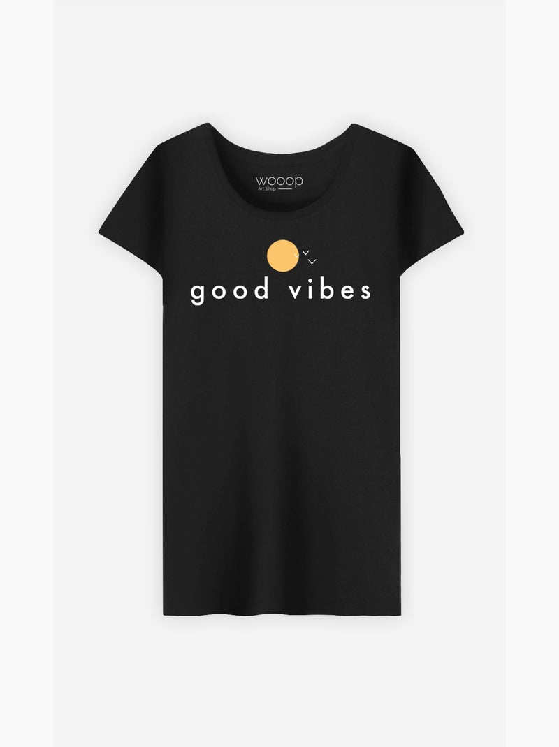 T-shirt Donna - GOOD VIBES Nero - Kiabi