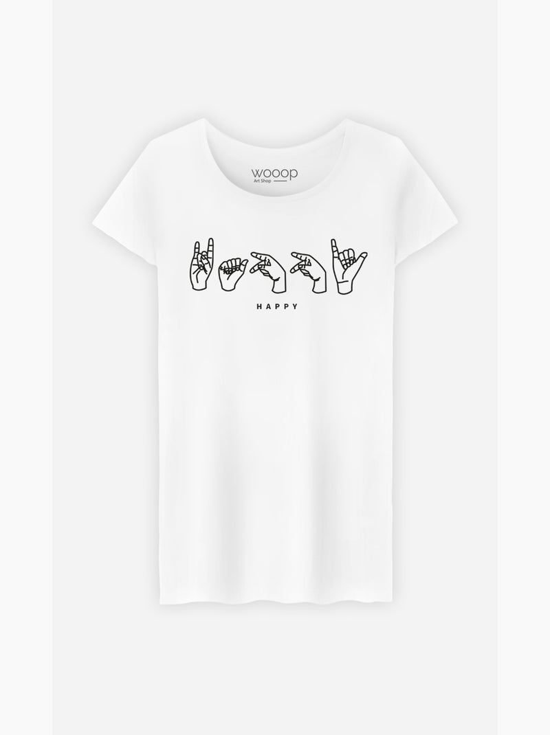 T-shirt Donna - HAPPY Bianco - Kiabi