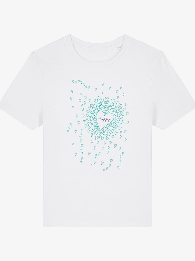 T-shirt Donna - HAPPY HEARTS Bianco - Kiabi