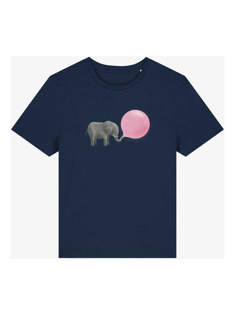 T-shirt Donna - JUMBO BUBBLE GUM Blu marino - Kiabi