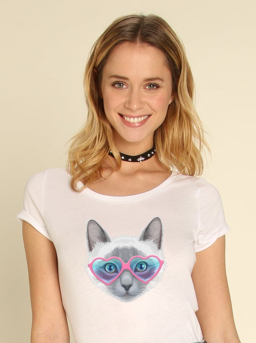T-shirt Donna - KITTY SUNGLASSES - Kiabi