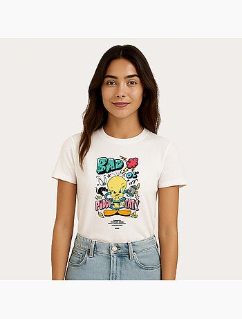 T-shirt Donna - LONELEY TUNES TWEETY 80TH BAD