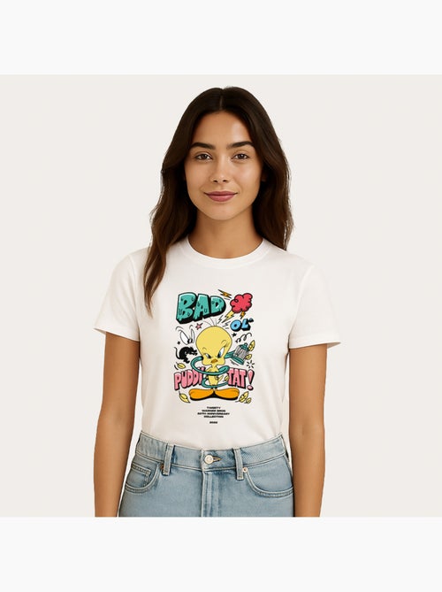 T-shirt Donna - LONELEY TUNES TWEETY 80TH BAD - Kiabi