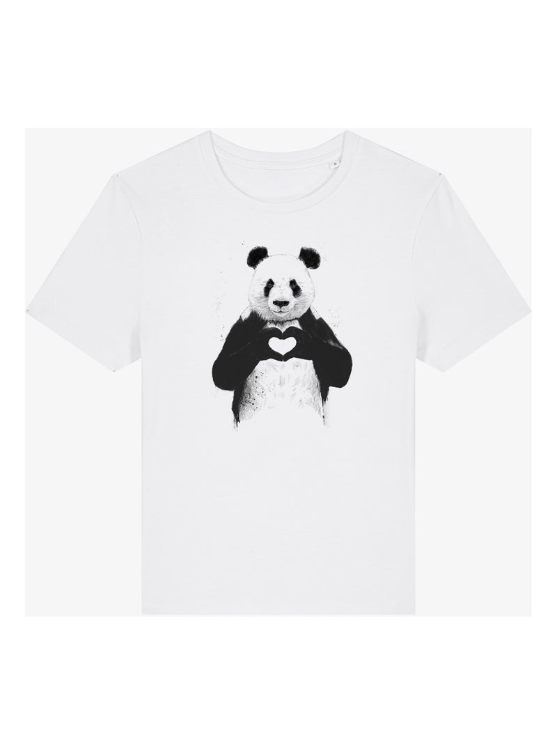 T-shirt Donna - LOVE PANDA Bianco - Kiabi