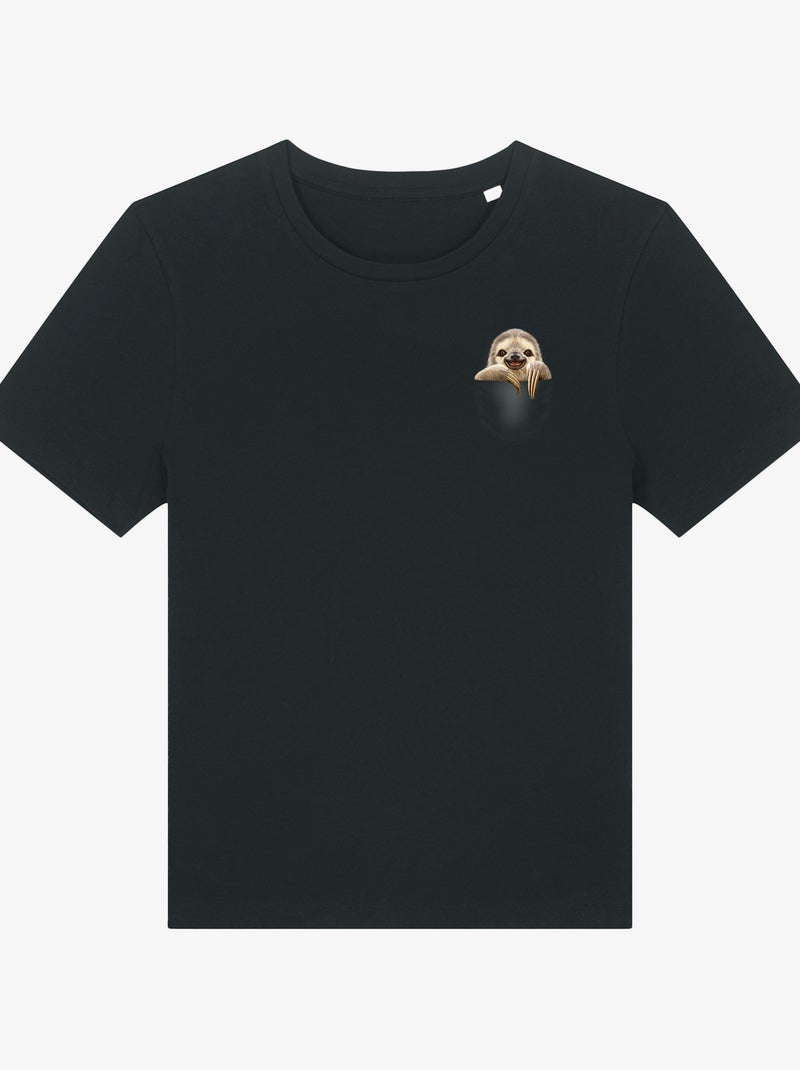 T-shirt Donna - POCKET SLOTH Nero - Kiabi