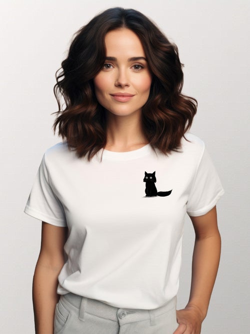 T-shirt Donna - SITTING CAT CŒUR - Kiabi