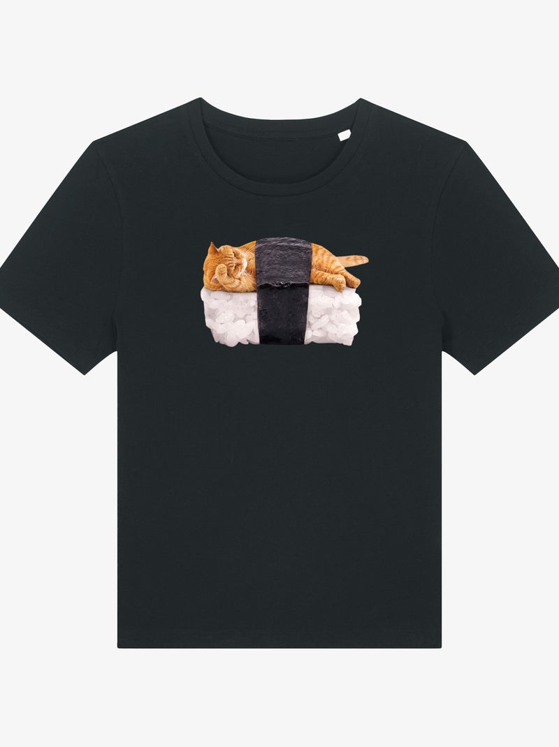 T-shirt Donna - SUSHI CAT Nero - Kiabi