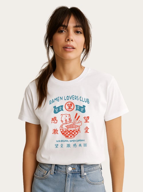 T-shirt Donna - TORC RAMEN LOVERS CLUB BLUE RED - Kiabi
