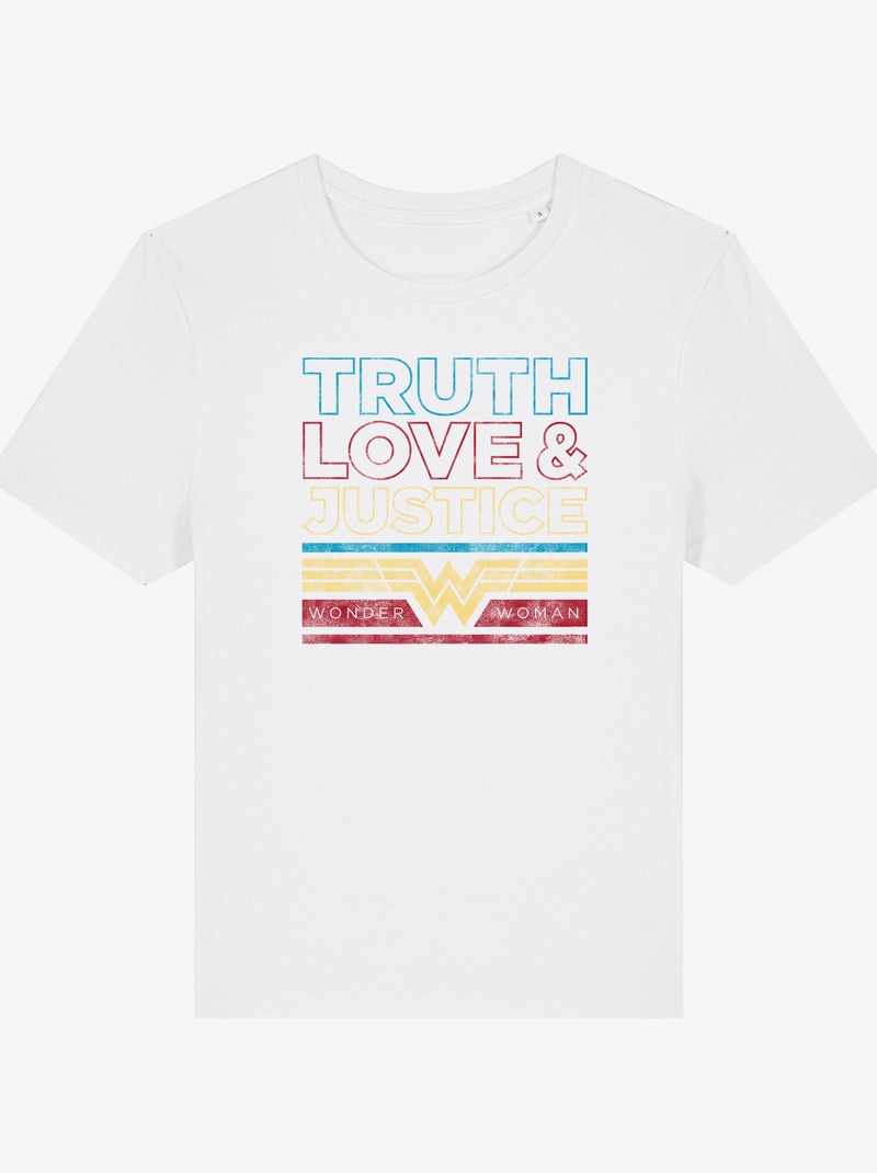 T-shirt Donna - TRUTH LOVE & JUSTICE WONDER WOMAN Bianco - Kiabi
