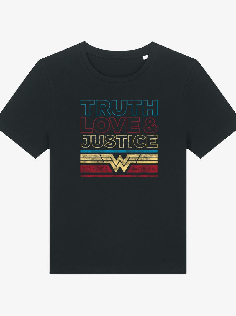 T-shirt Donna - TRUTH LOVE & JUSTICE WONDER WOMAN Nero - Kiabi