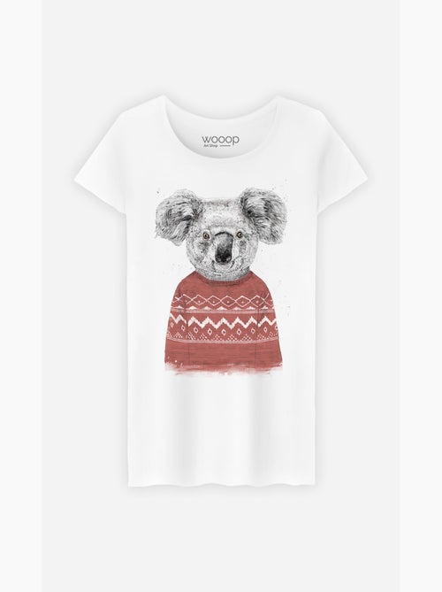 T-shirt Donna - WINTER KOALA RED - Kiabi