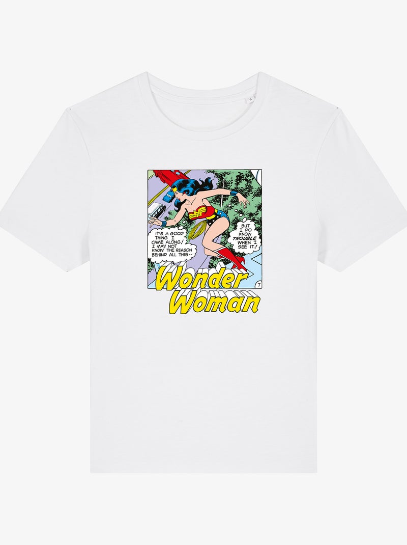 T-shirt Donna - WONDER WOMAN I DO KNOW TROUBLE WHEN I SEE IT Bianco - Kiabi