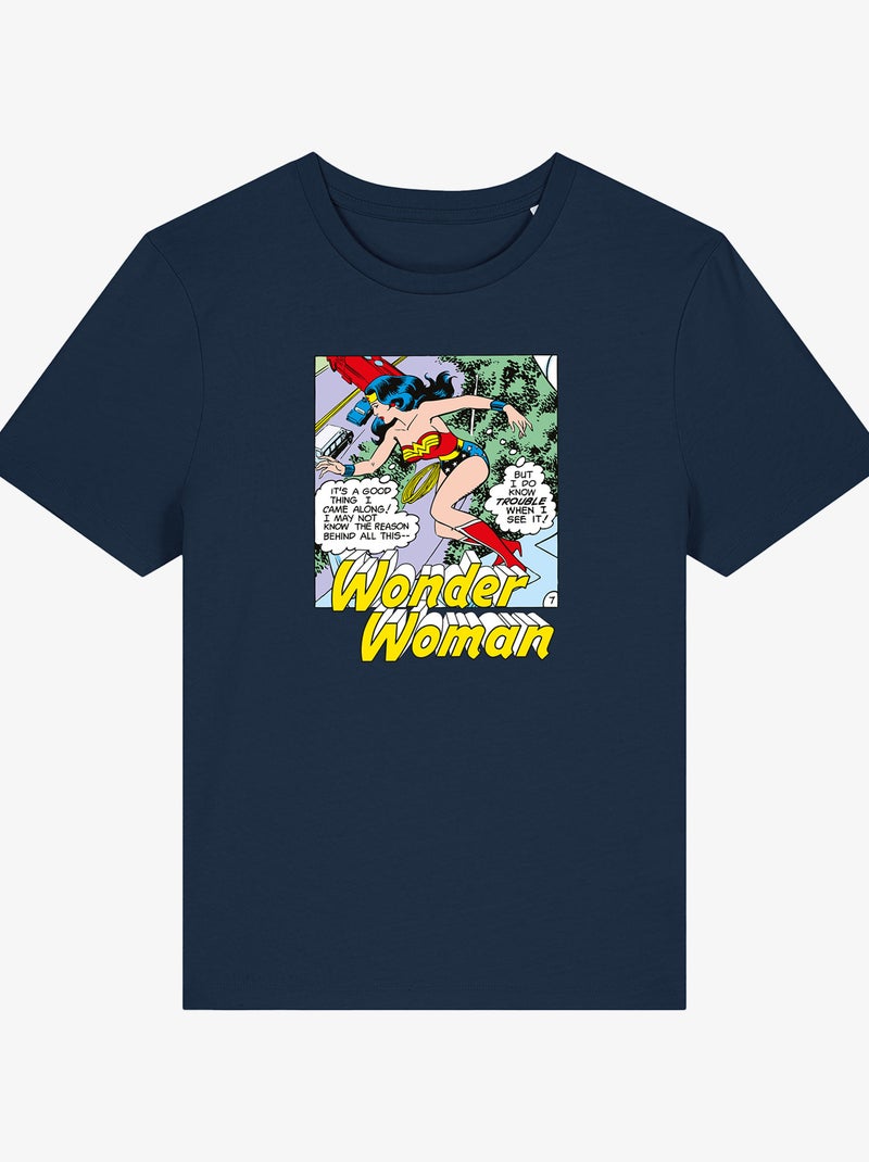 T-shirt Donna - WONDER WOMAN I DO KNOW TROUBLE WHEN I SEE IT Blu marino - Kiabi