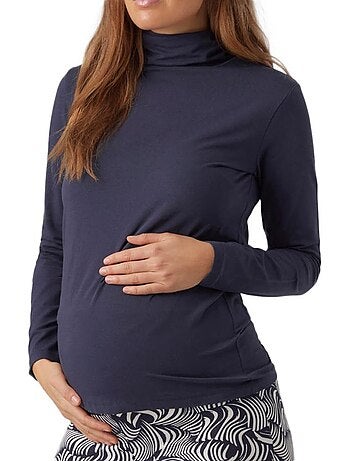 T-shirt Donna a Collo Alto a Maniche Lunghe Mamalicious
