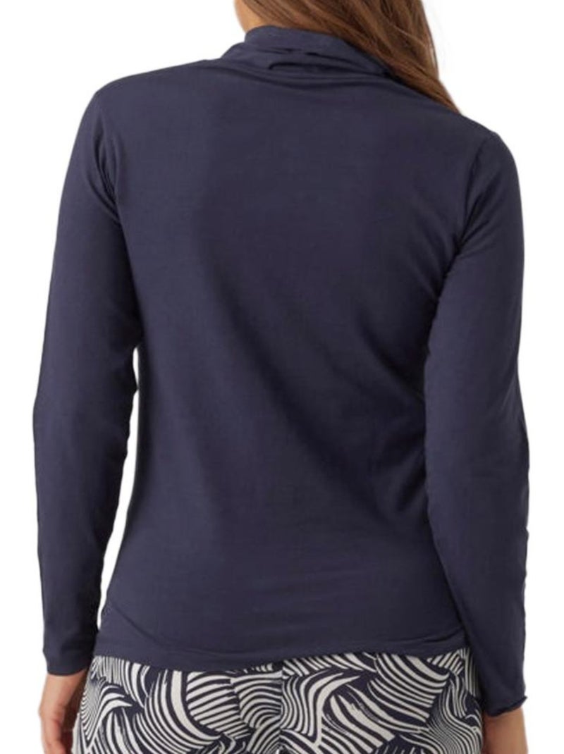 T-shirt Donna a Collo Alto a Maniche Lunghe Mamalicious Blu marino - Kiabi