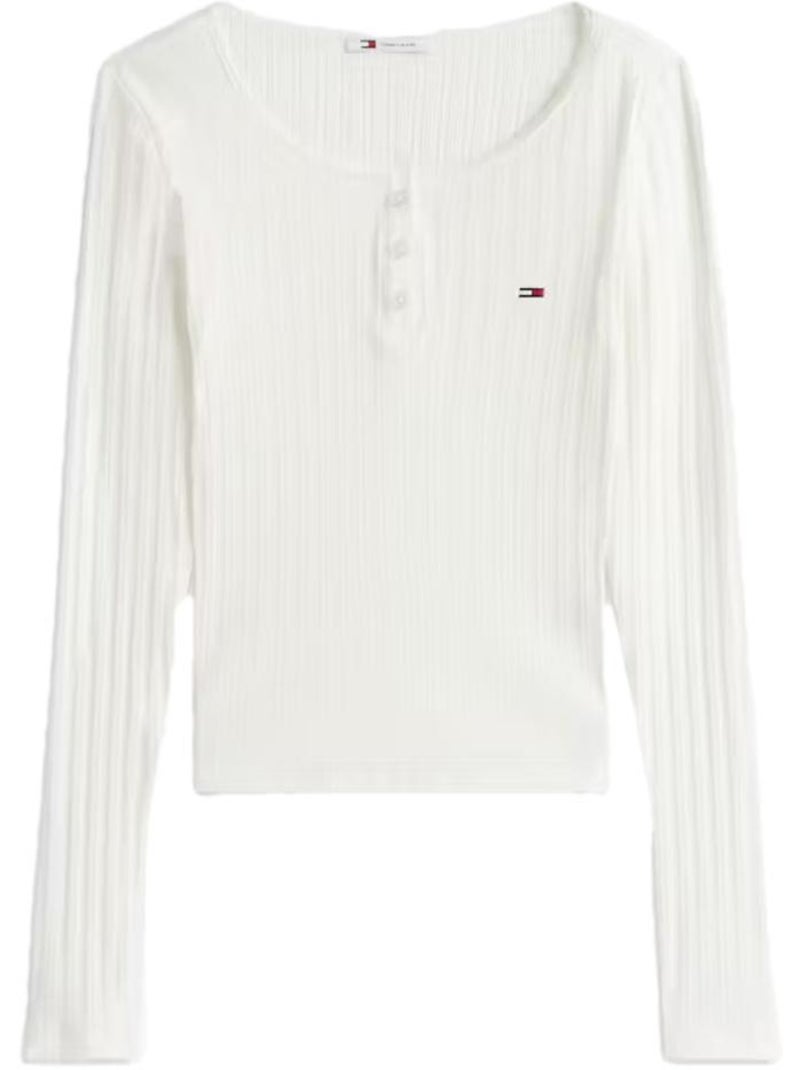 T-Shirt Donna a Maniche Lunghe Tommy Hilfiger Bianco - Kiabi