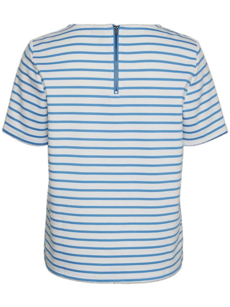T-shirt Donna a Righe Vero Moda Bianco - Kiabi