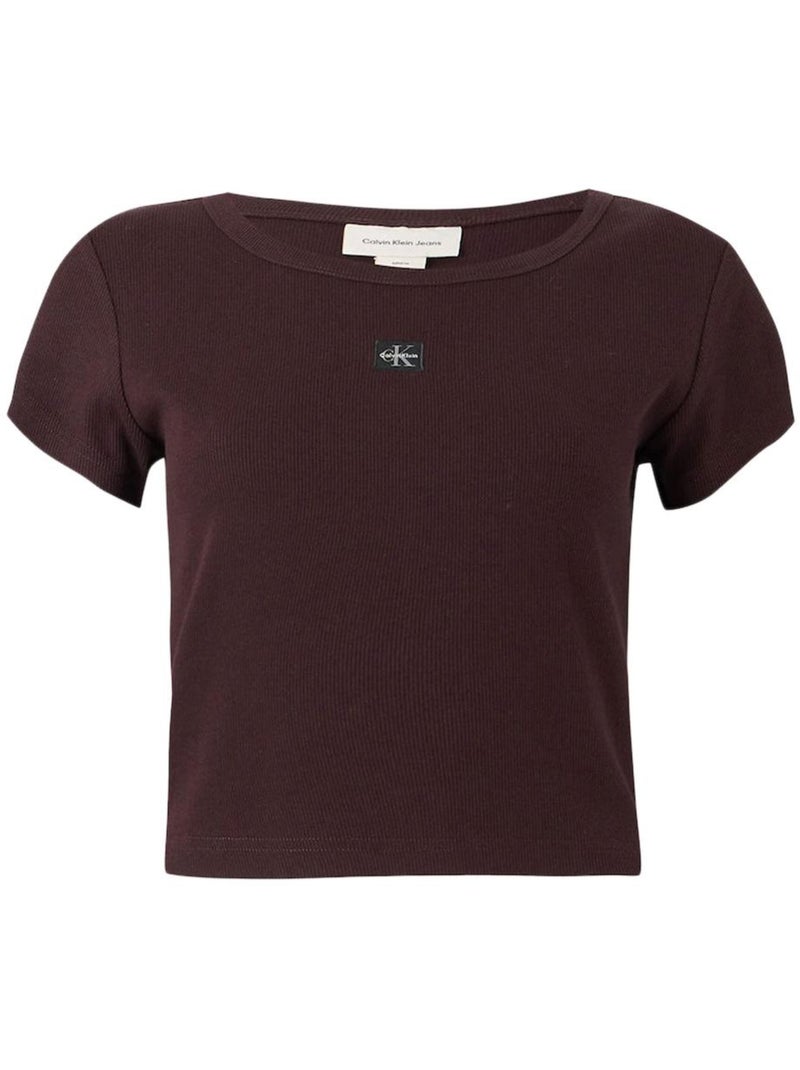 T-Shirt Donna Calvin Klein con Logo Marrone cappuccino - Kiabi