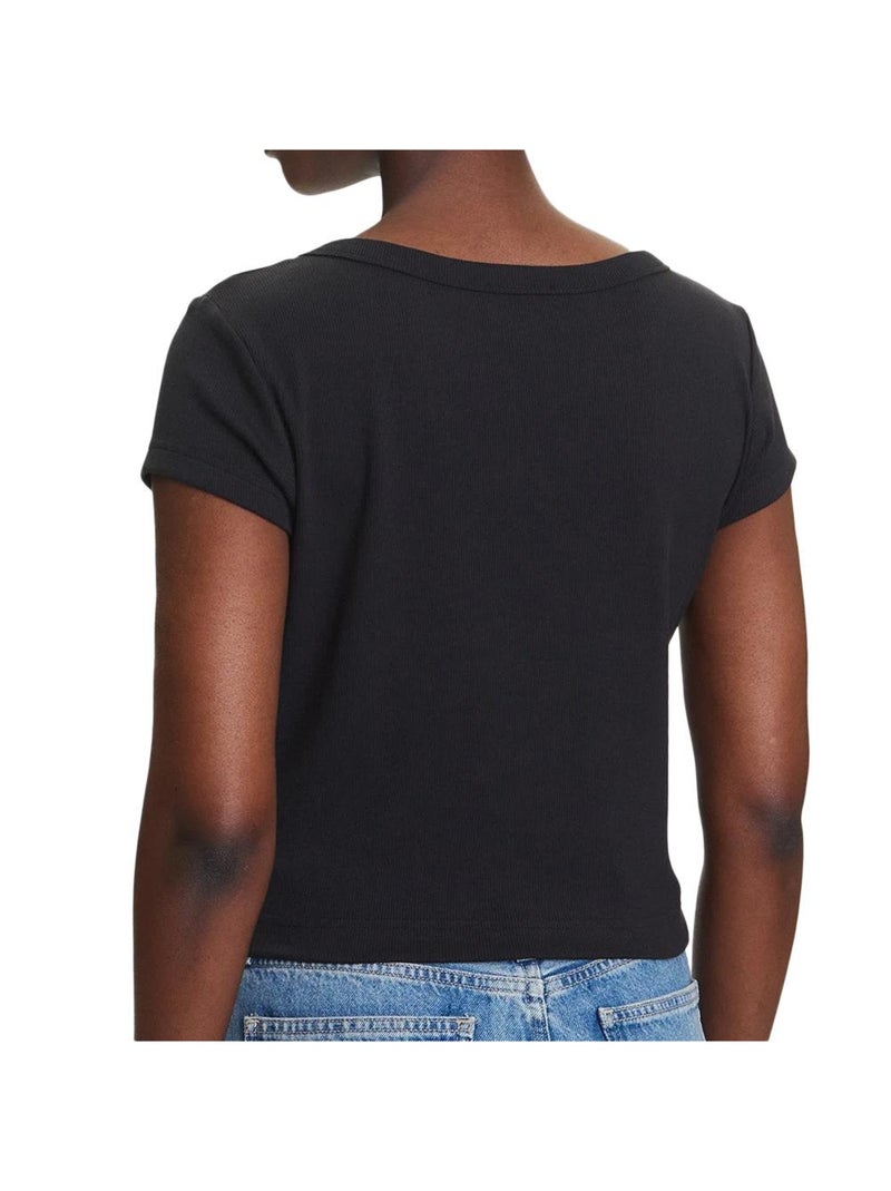 T-Shirt Donna Calvin Klein con Logo Nero - Kiabi