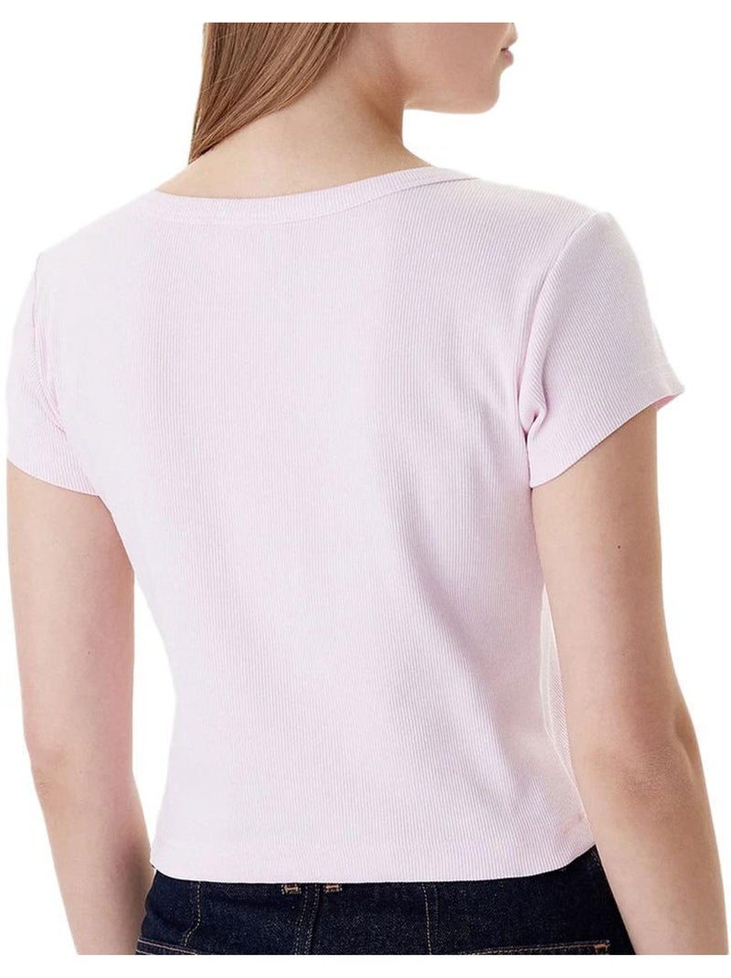 T-Shirt Donna Calvin Klein con Logo Rosa - Kiabi